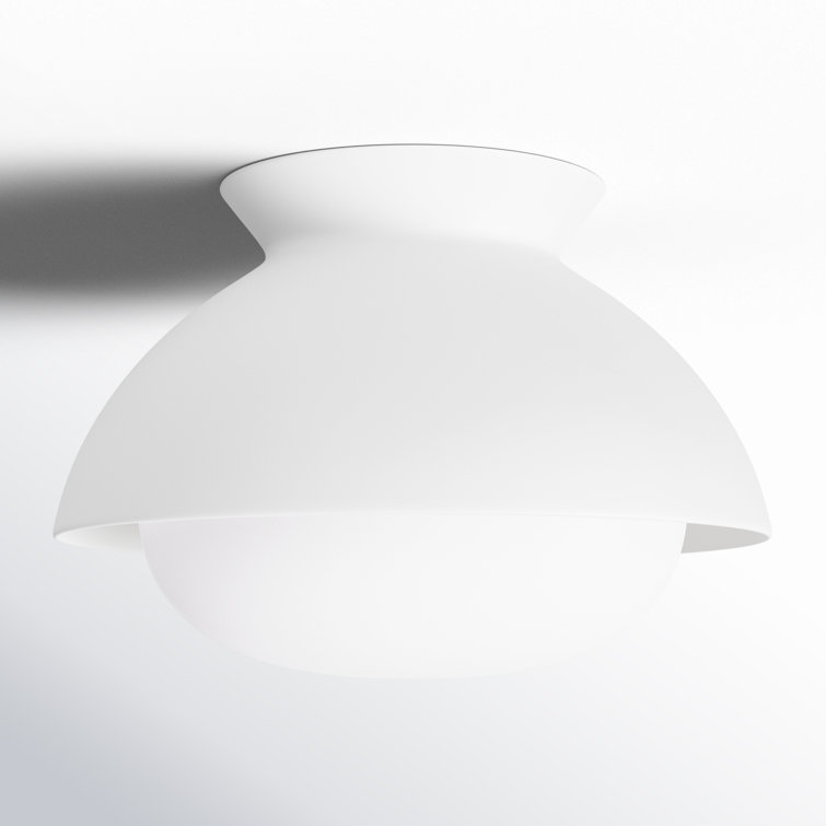 Matte White Glass Indoor/Outdoor Flush Mount Light