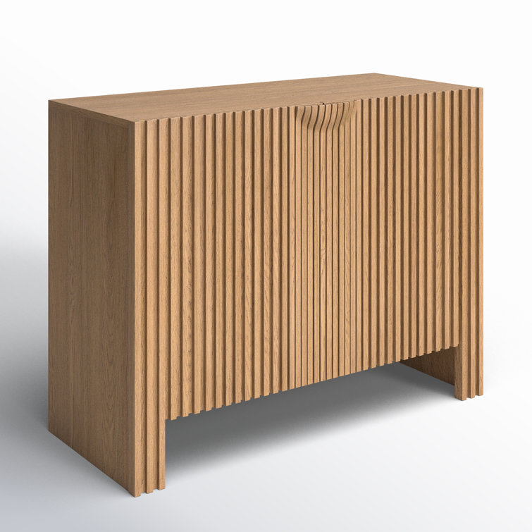 Fallon 41" Natural Oak Wood Sideboard with Panel Design