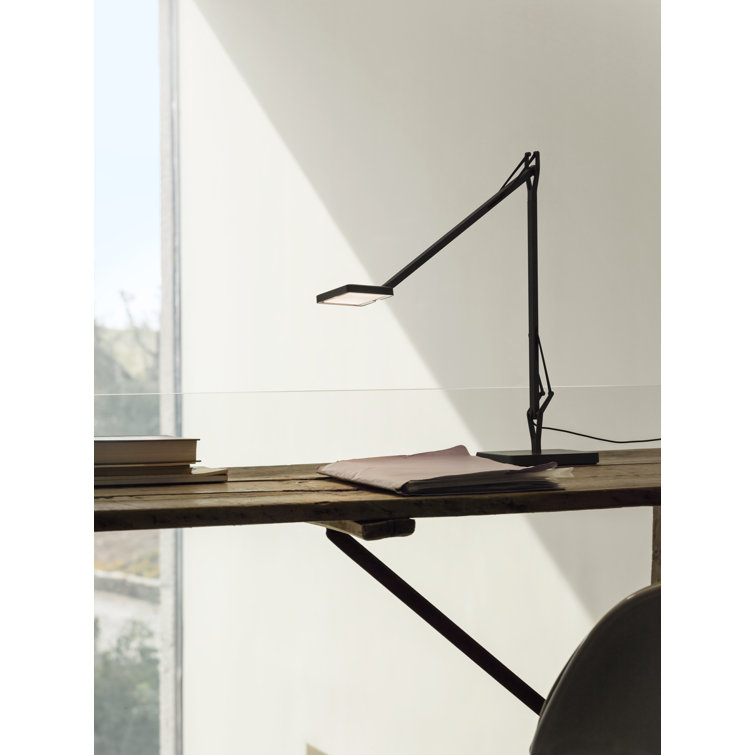 Black Adjustable LED Floor Lamp with Touch Dimmer