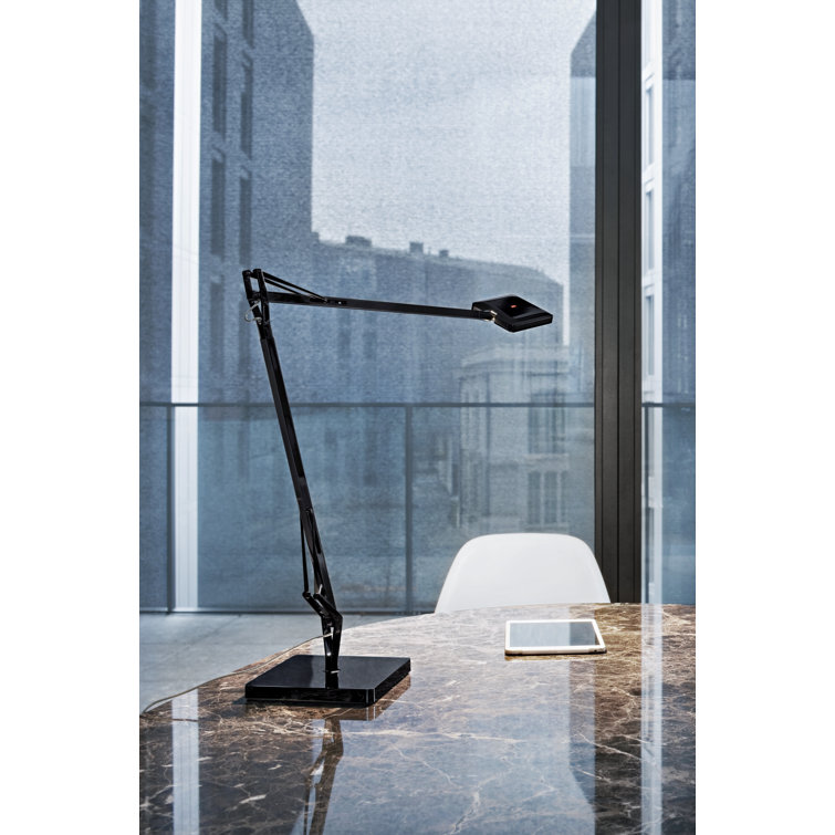 Black Adjustable LED Floor Lamp with Touch Dimmer