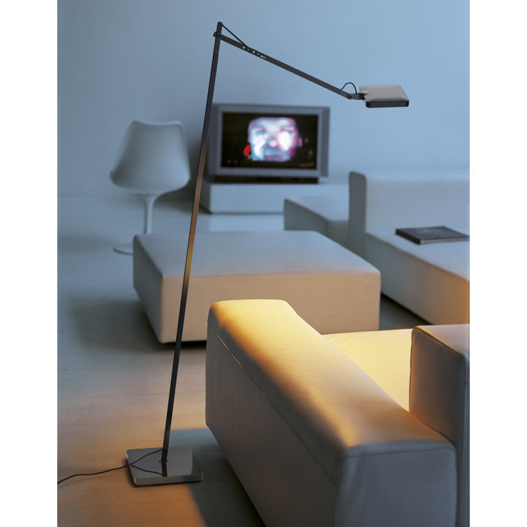 Anthracite LED Adjustable Task Floor Lamp with Touch Dimmer