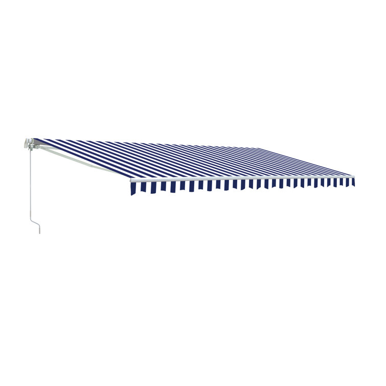 ALEKO 16' x 10' Black Motorized Retractable Patio Awning with White Frame