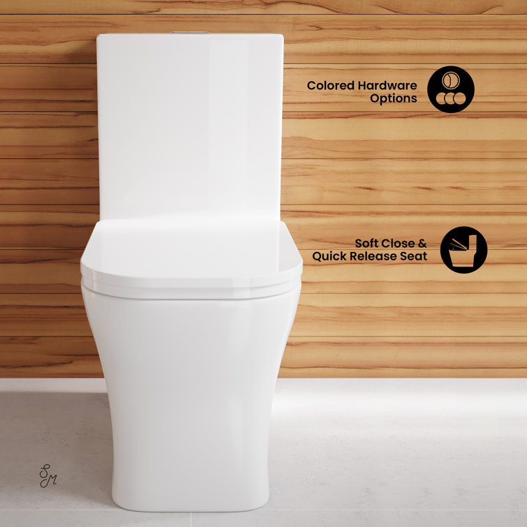 Elongated High-Efficiency Dual-Flush Free-Standing Toilet in White