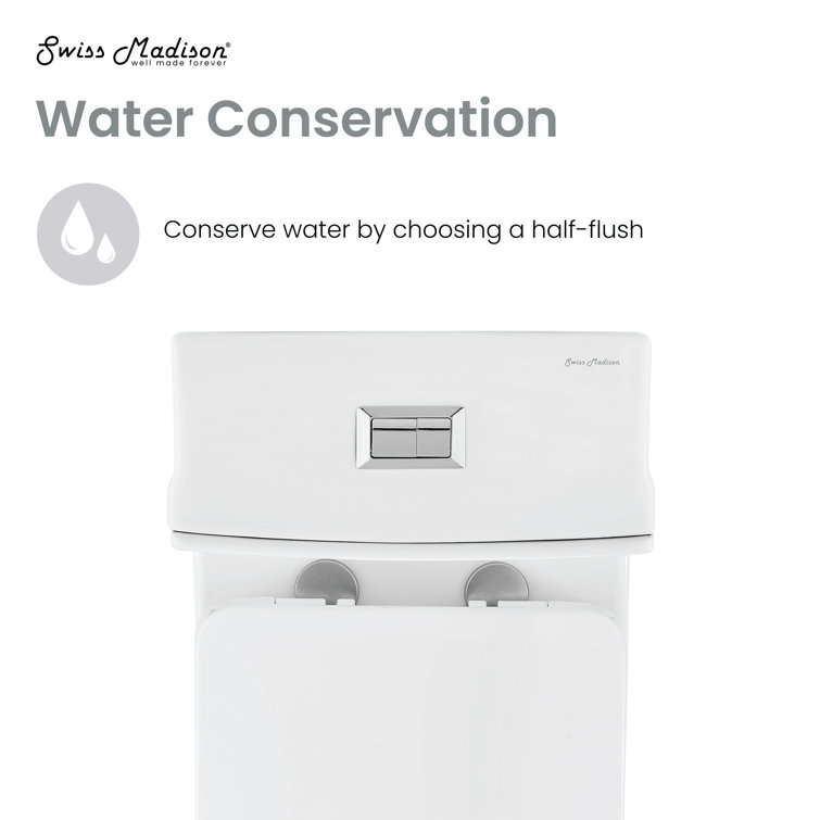 Elongated High-Efficiency Dual-Flush Free-Standing Toilet in White