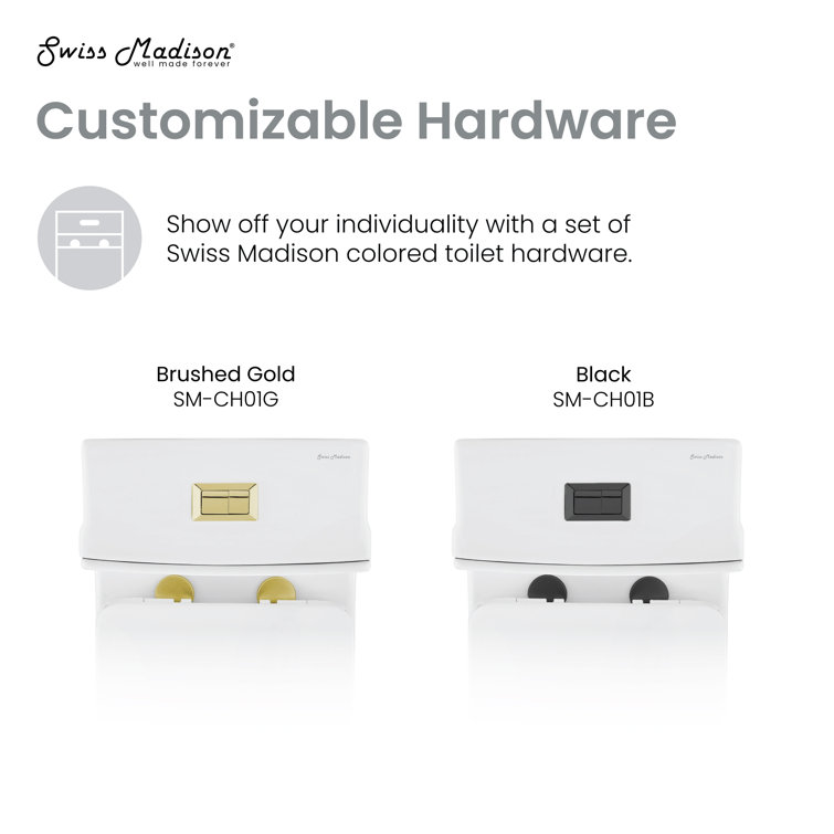 Concorde White One Piece Dual Flush Toilet with Brushed Gold Hardware