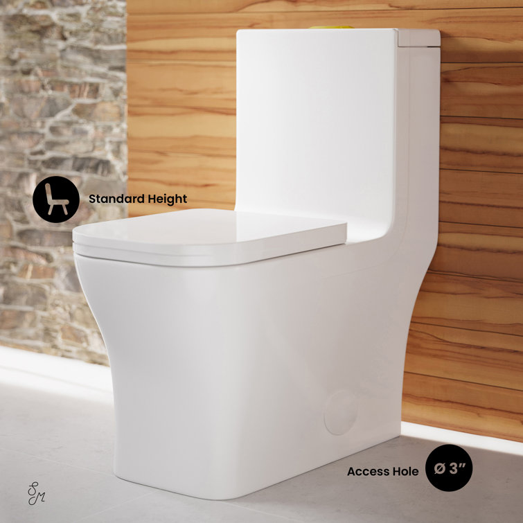 Concorde White One Piece Dual Flush Toilet with Brushed Gold Hardware