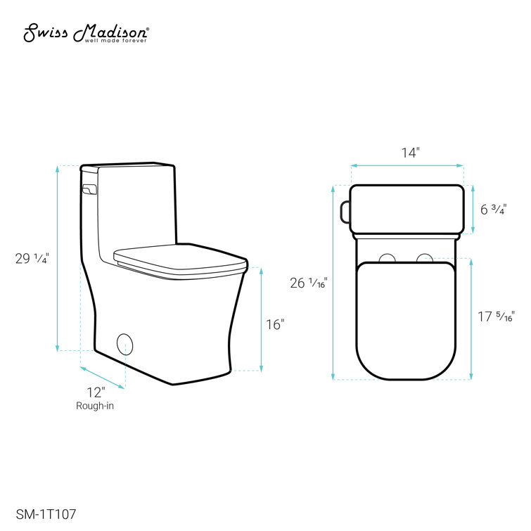 Elongated High-Efficiency Dual-Flush Free-Standing Toilet in White