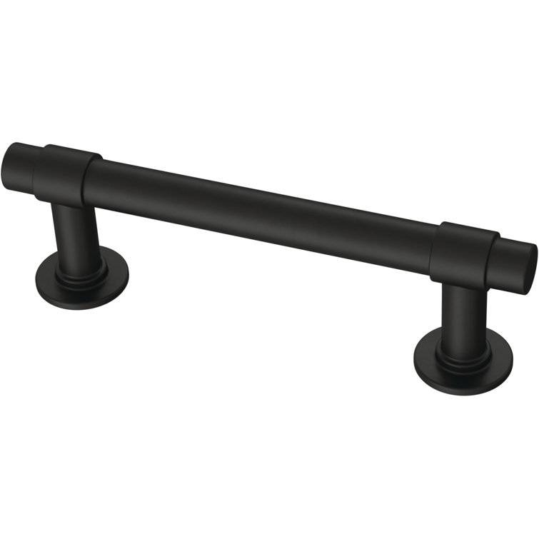 Matte Black Brass Bar Pulls with Mounting Hardware