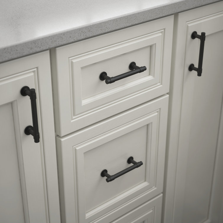 Matte Black Brass Bar Pulls with Mounting Hardware