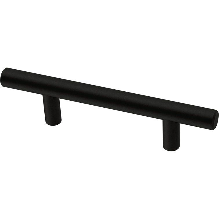 Matte Black 3-Inch Solid Steel Bar Drawer Pulls (10-Pack)