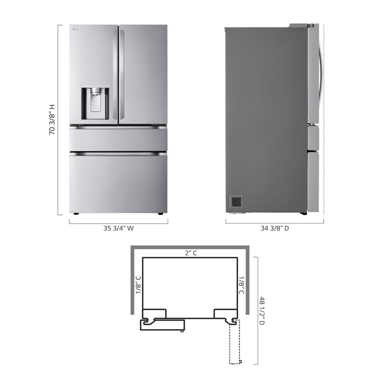 Black Stainless Steel Smart French Door Refrigerator with Ice Maker