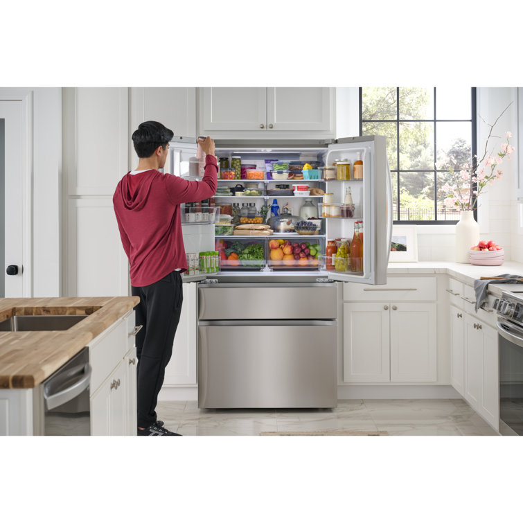 Black Stainless Steel Smart French Door Refrigerator with Ice Maker