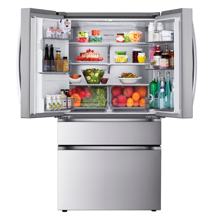 Black Stainless Steel Smart French Door Refrigerator with Ice Maker
