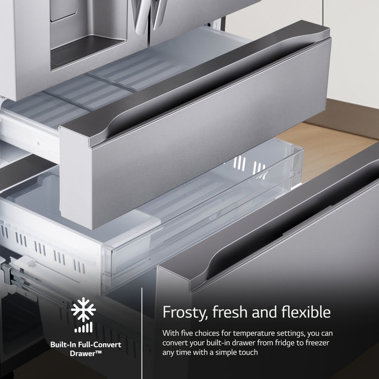 Black Stainless Steel Smart French Door Refrigerator with Ice Maker