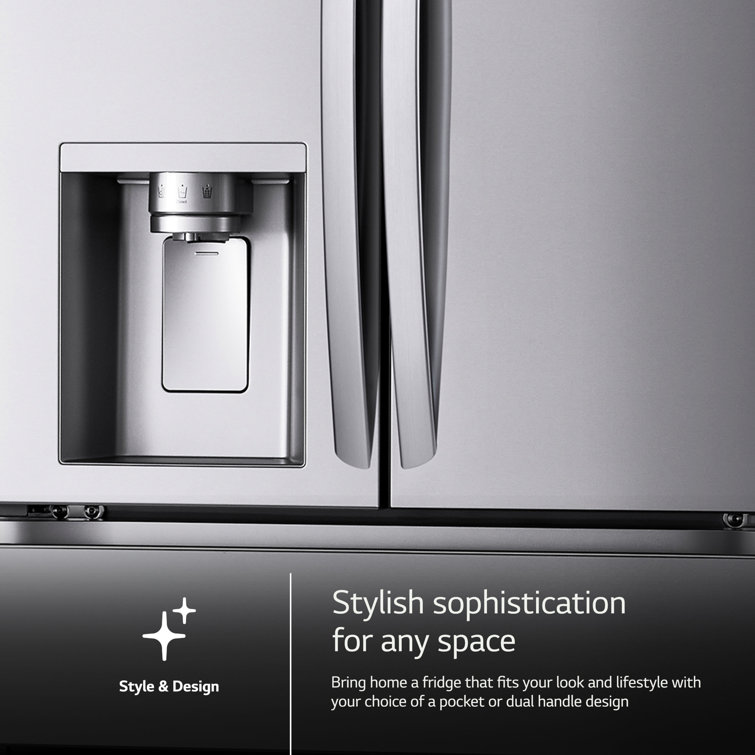 Black Stainless Steel Smart French Door Refrigerator with Ice Maker