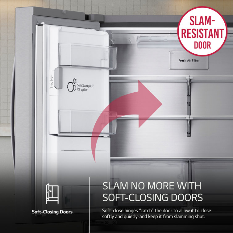 Black Stainless Steel Smart French Door Refrigerator with Ice Maker