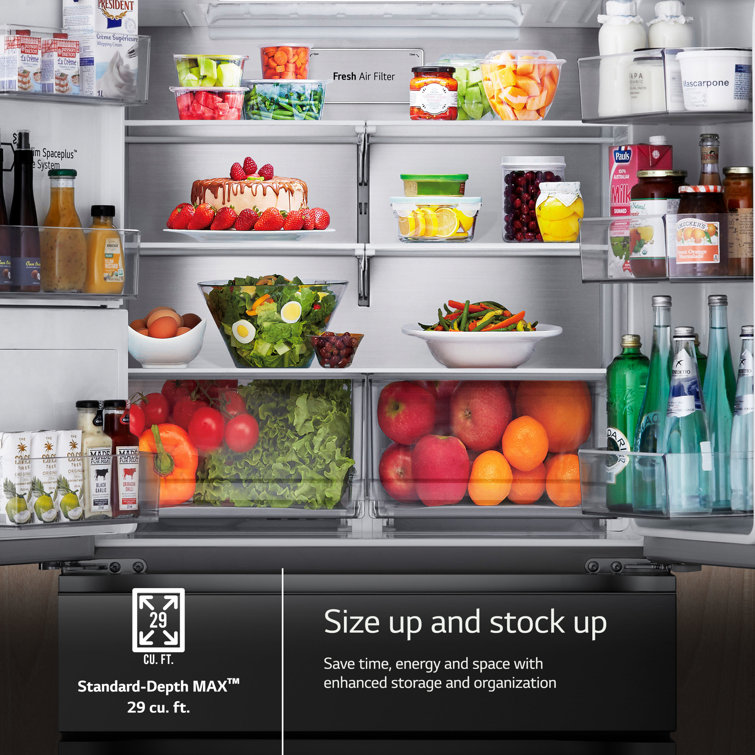 Black Stainless Steel Smart French Door Refrigerator with Ice Maker