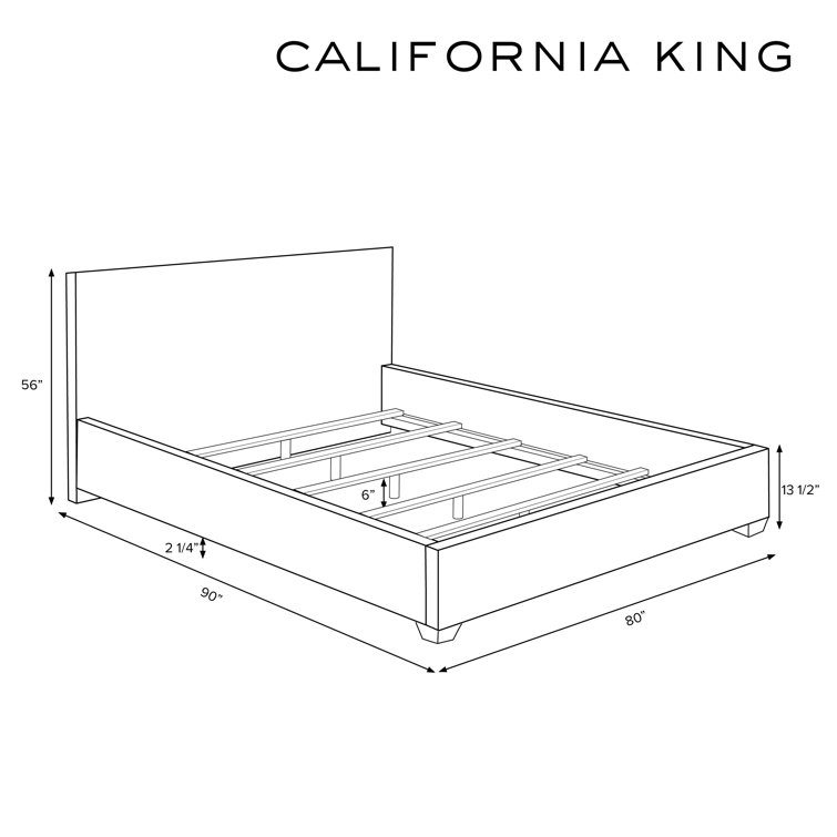 California King Green Striped Upholstered Wingback Bed