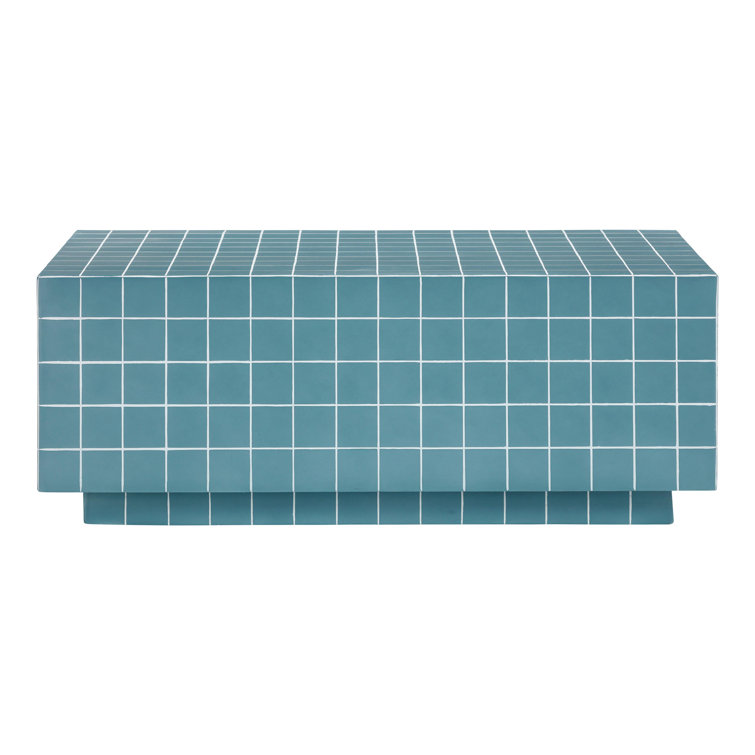 Blue Rectangular Tile Indoor/Outdoor Coffee Table