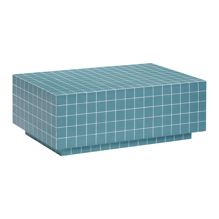 Blue Rectangular Tile Indoor/Outdoor Coffee Table