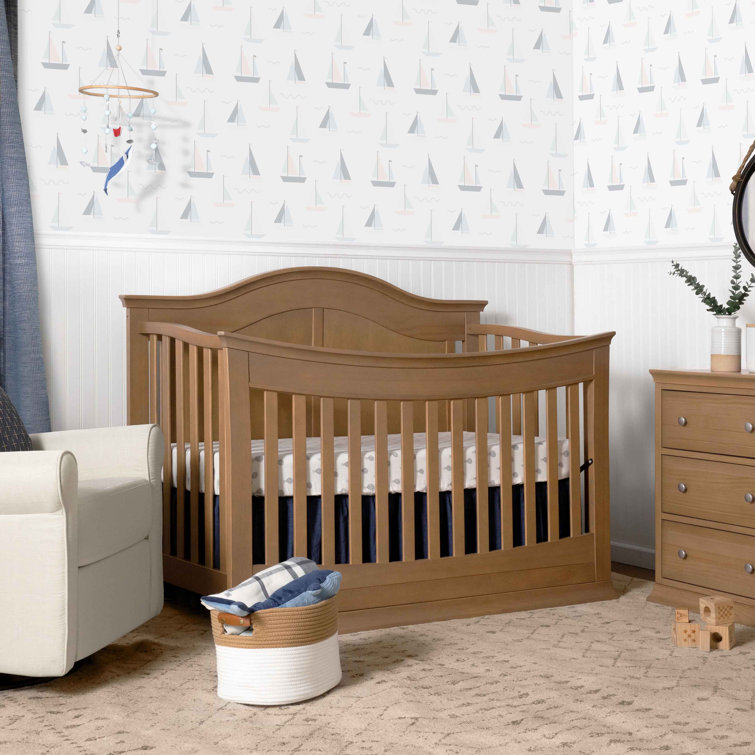 Hazelnut Solid Pine Wood 4-in-1 Convertible Crib