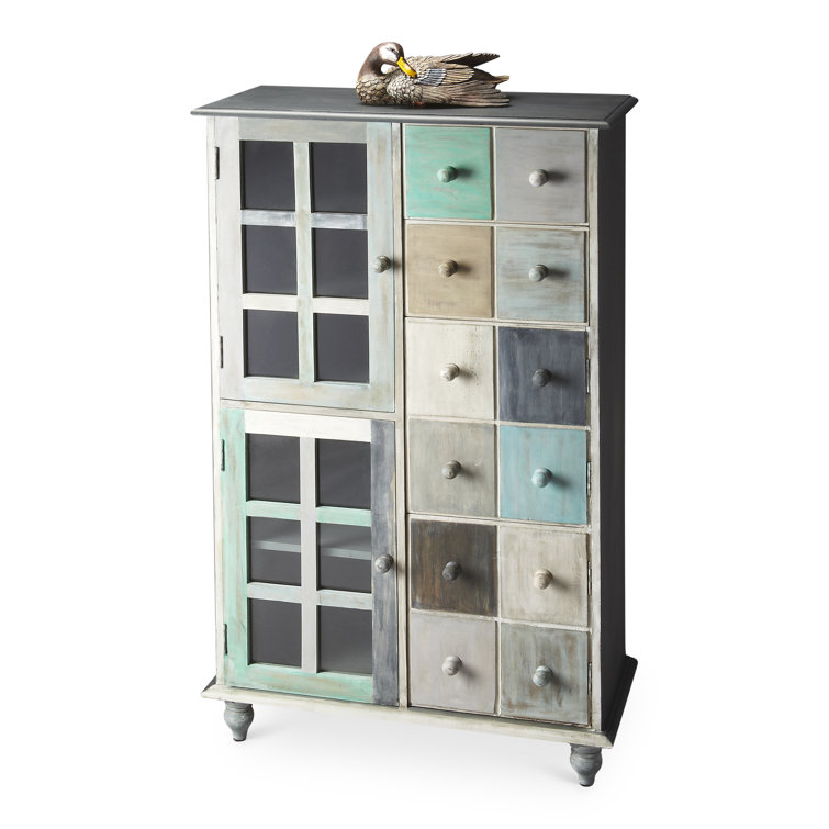 Gray Poplar Hardwood Accent Chest with Extra Deep Drawer