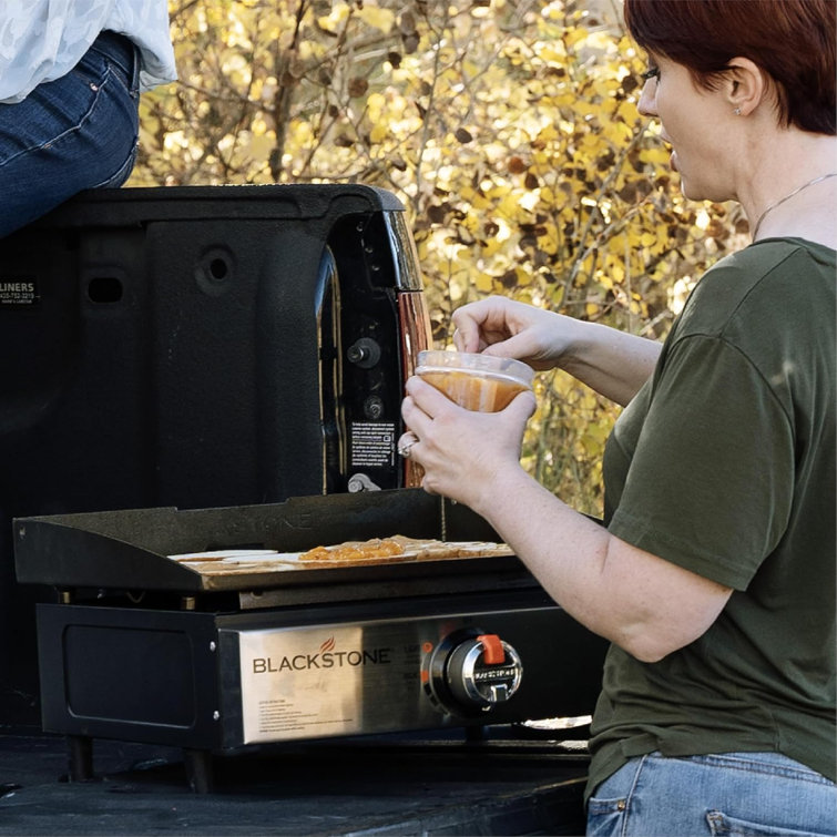 Black 17" Steel Tabletop Outdoor Gas Griddle