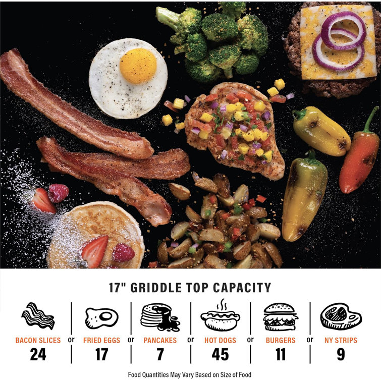Black 17" Steel Tabletop Outdoor Gas Griddle