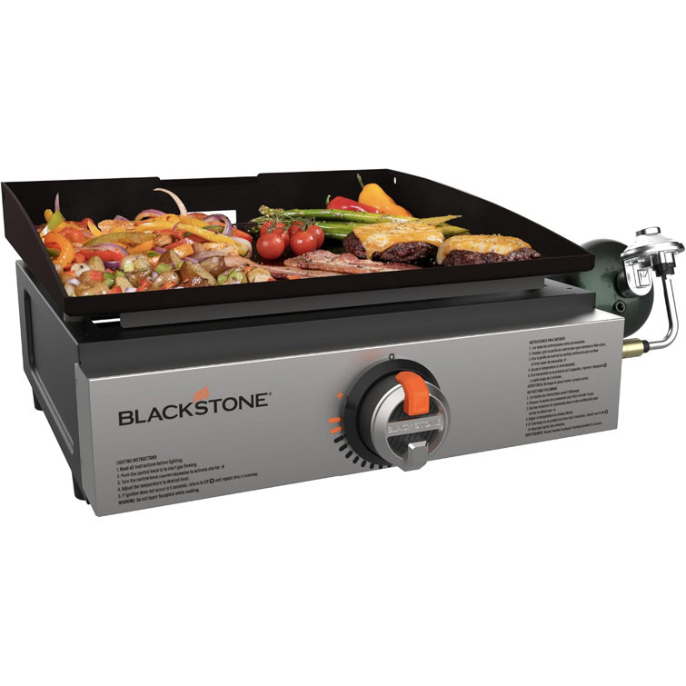 Black 17" Steel Tabletop Outdoor Gas Griddle