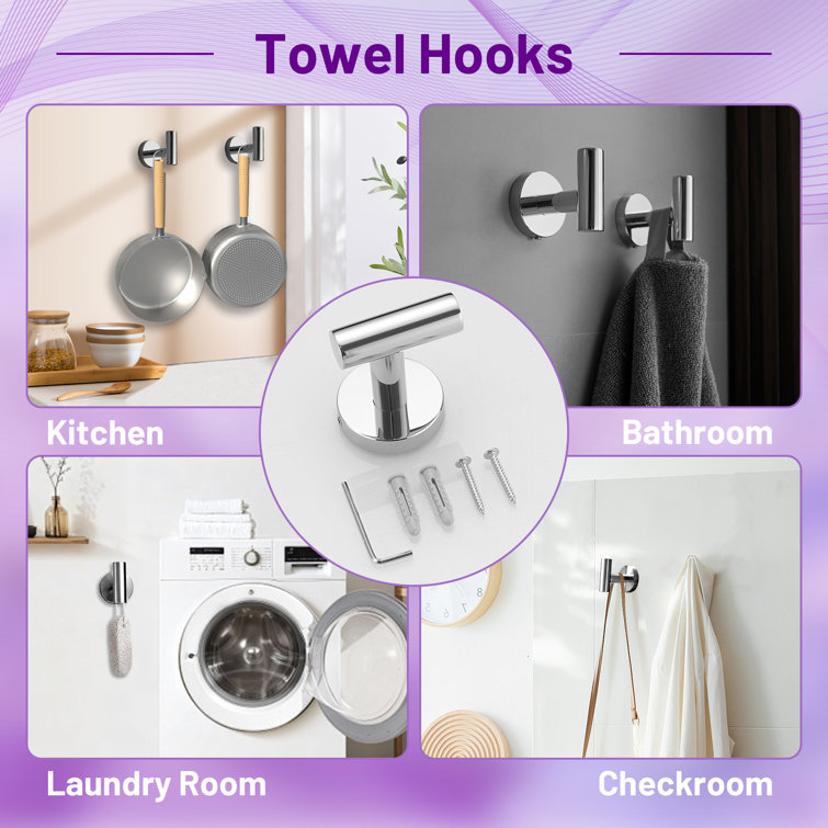 Chrome 5-Piece Bathroom Hardware Set with Towel Bar