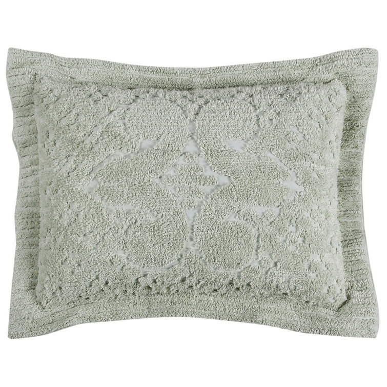 Sage Cotton Twin Reversible Bedspread Set with Textured Accent