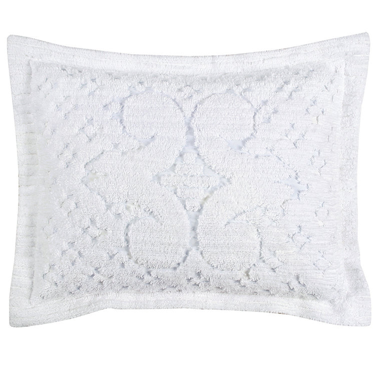 White Twin Cotton Reversible Tufted Medallion Bedspread Set