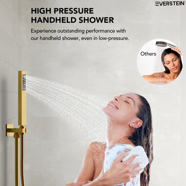 DualJetSpa 12" Gold Dual Shower Head with Body Jets