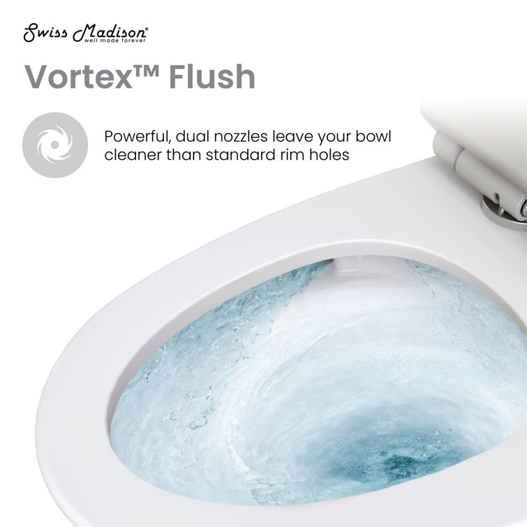 Glossy White High Efficiency Dual Flush One-Piece Elongated Toilet