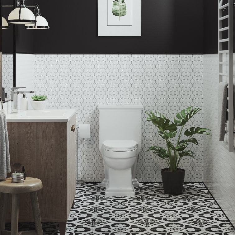 Voltaire White Ceramic One-Piece Elongated Dual Flush Toilet