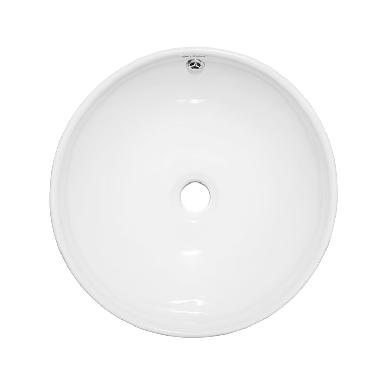 Sublime Round White Ceramic Above-Counter Vessel Sink