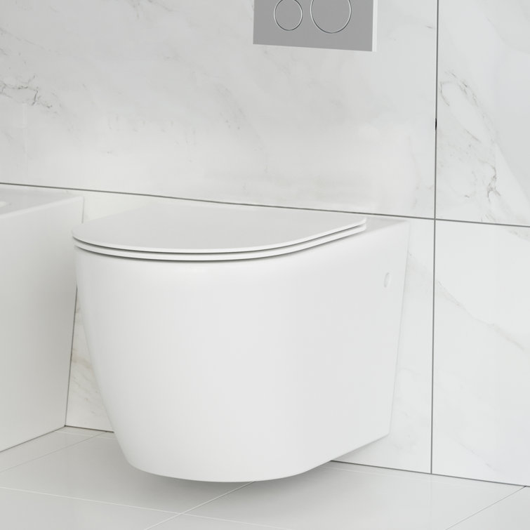 St. Tropez White Porcelain Wall Mounted Dual Flush Toilet