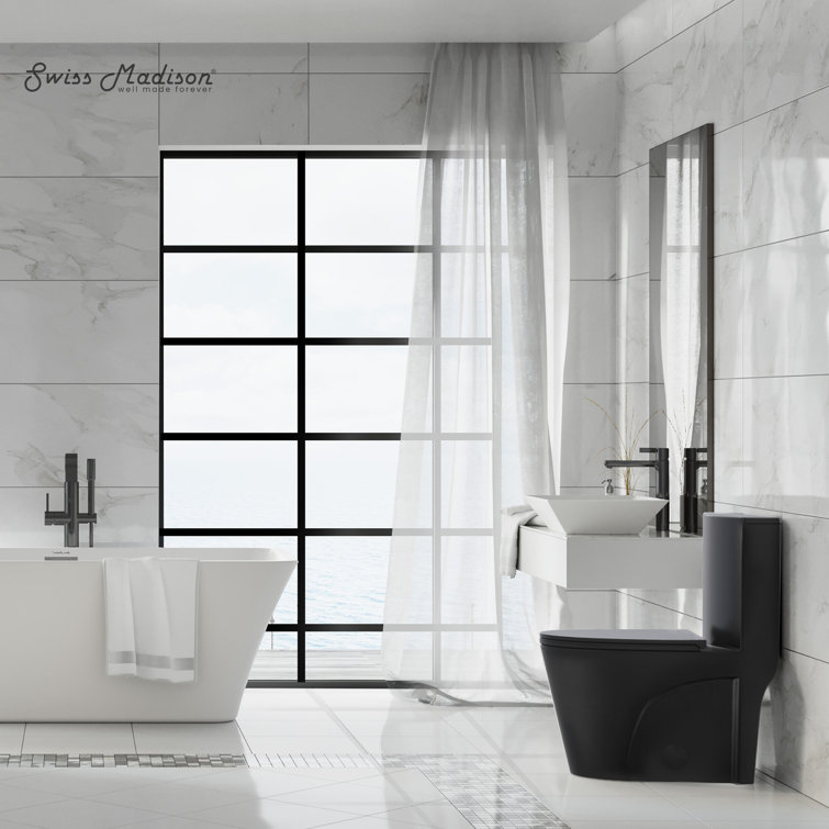 Matte Black High Efficiency One-Piece Elongated Toilet