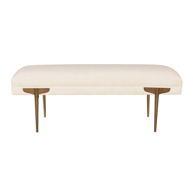 Elegant Brno Black Velvet Bench with Gold Stainless Steel Legs
