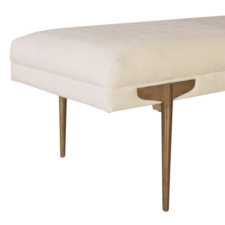 Elegant Brno Black Velvet Bench with Gold Stainless Steel Legs
