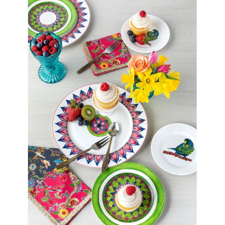 Calypso Porcelain Dinner Plate with Floral Design