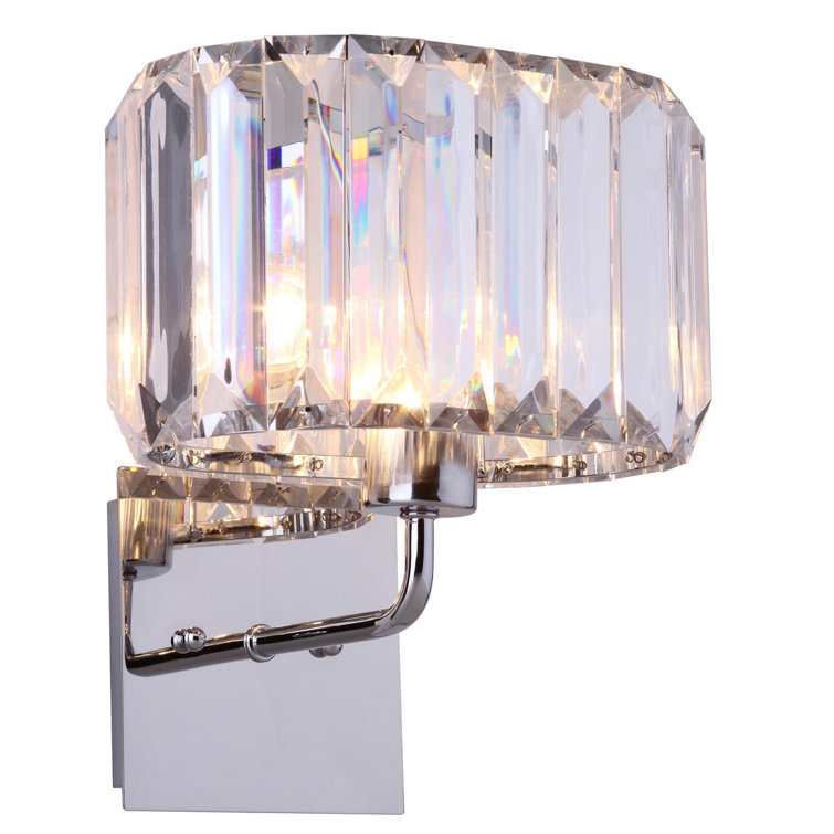 Athena Chrome & Crystal 10" Modern Wall Sconce Set