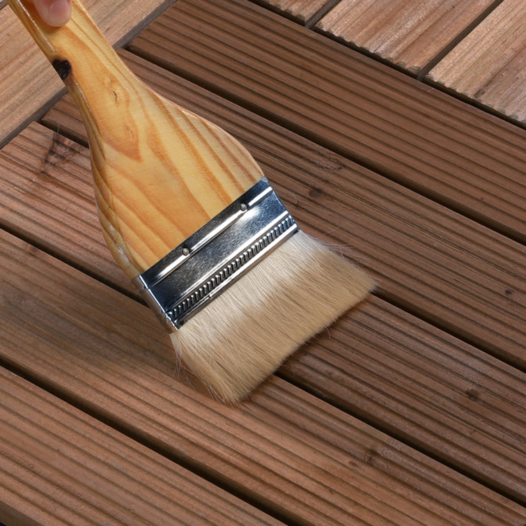 12'' x 12'' Brown Fir Wood Interlocking Deck Tiles