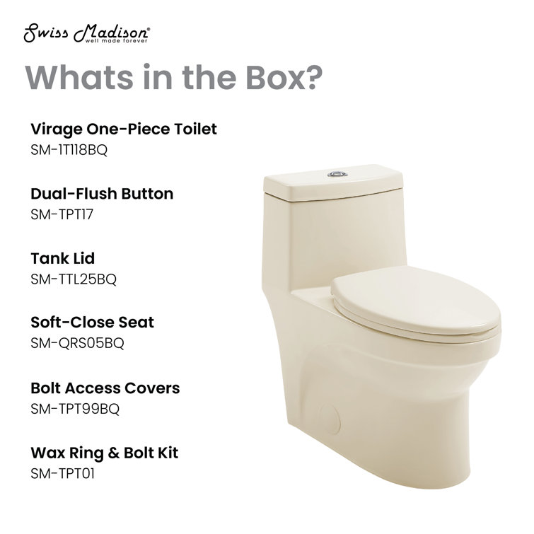 Virage Elongated Dual Flush High-Efficiency Toilet in Bisque