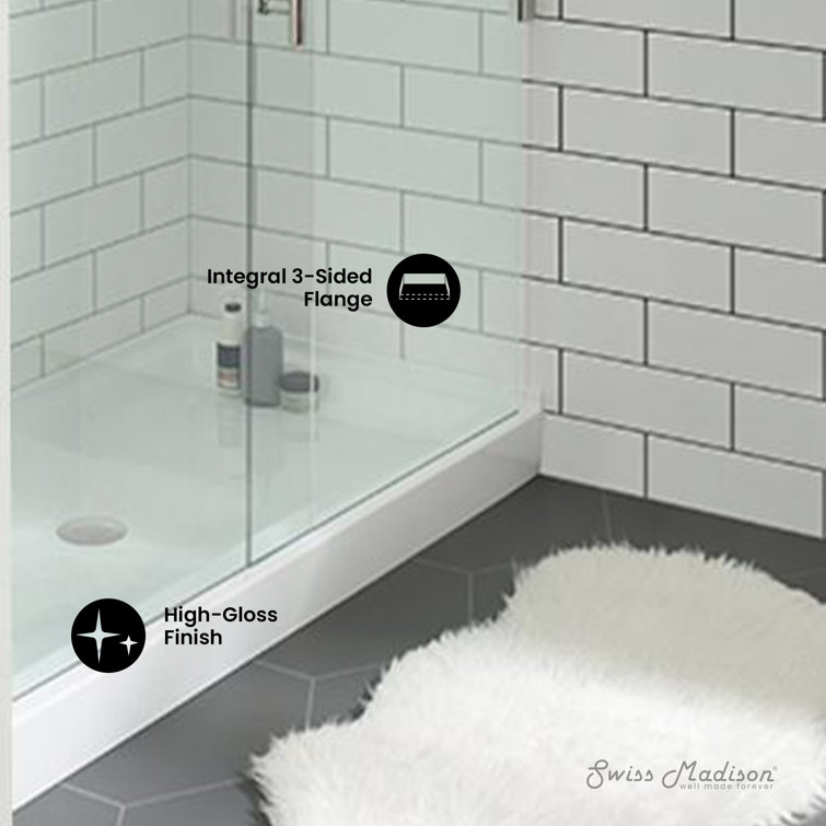 Voltaire 60" x 36" Glossy White Acrylic Shower Base