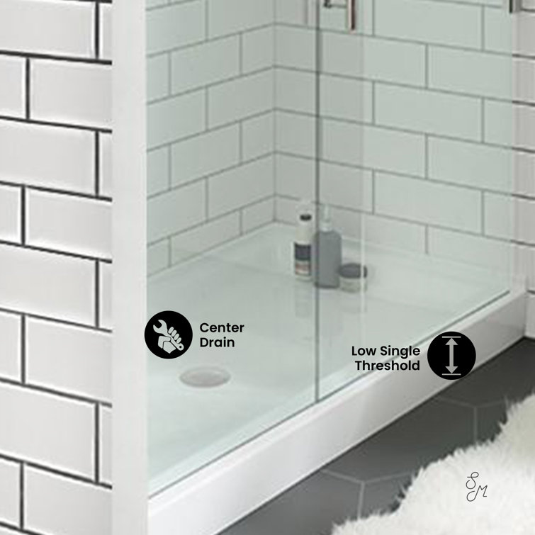 Voltaire 60" x 36" Glossy White Acrylic Shower Base