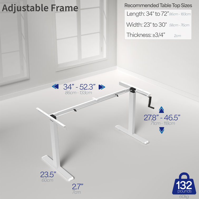 White Adjustable Alloy Steel Computer Desk with Shelf