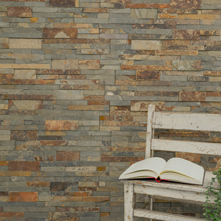Sage Green Natural Stone Slate 6" x 24" Wall Tile