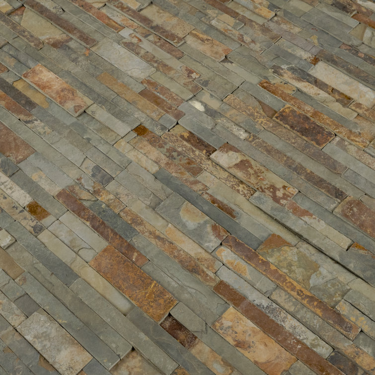 Sage Green Natural Stone Slate 6" x 24" Wall Tile