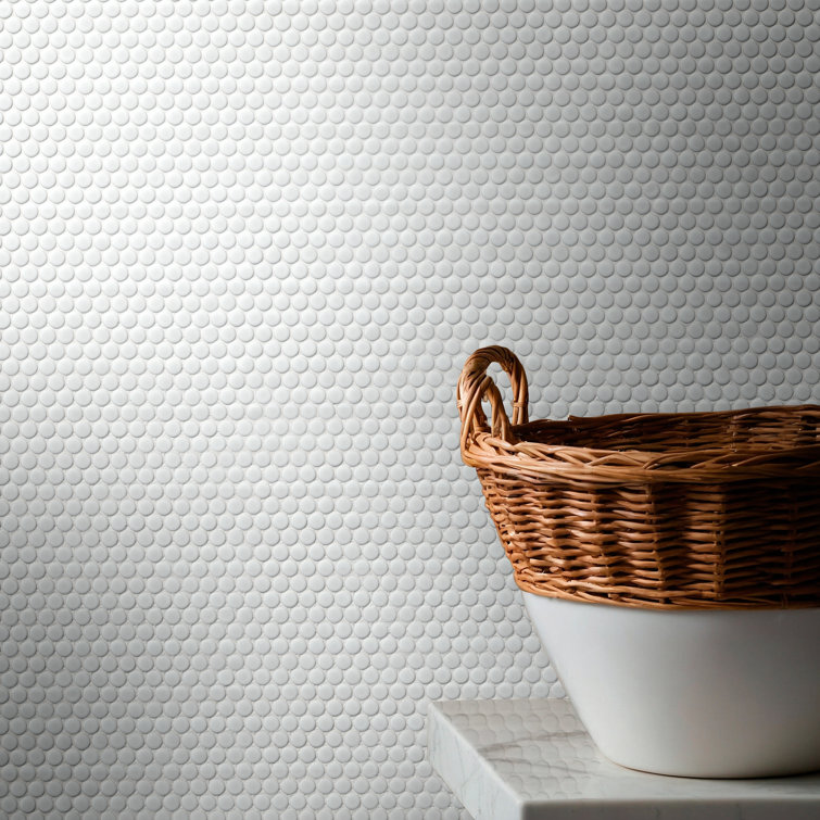 Bianco Matte Square Porcelain Mosaic Tile Sheet